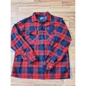 Vintage Pendleton Loop Collar Flap Pocket Surf Board Shirt Button Down Sz M Wool